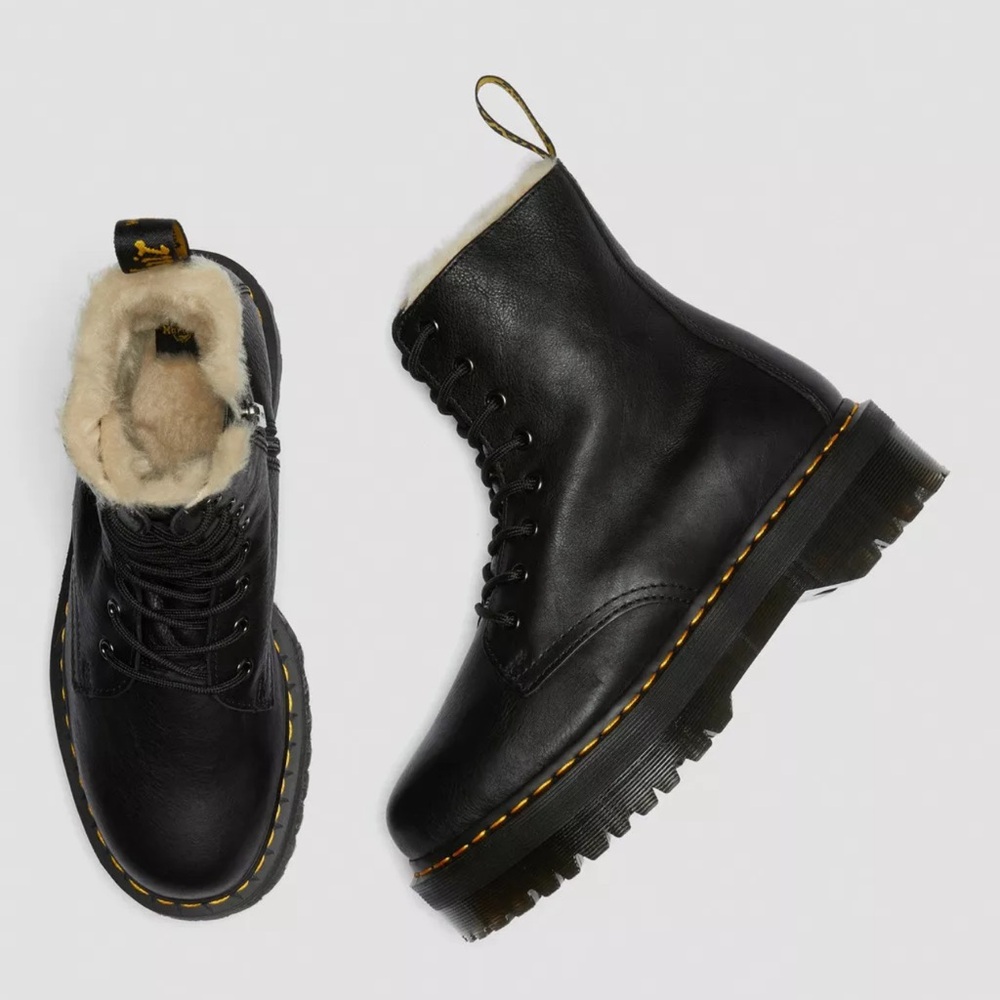 DR MARTENS JADON BOOT LEATHER FAUX FUR LINED PLATFORMS - Picture 7 of 16